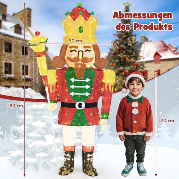 Stor jul Nötknäpparfigur med LED-lampor XXL Upplyst juldekoration