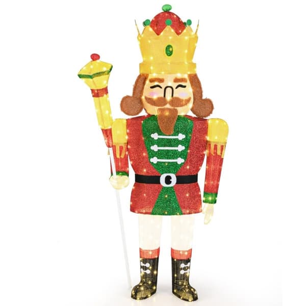 Stor jul Nötknäpparfigur med LED-lampor XXL Upplyst juldekoration