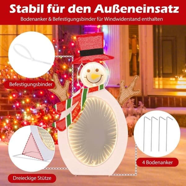 LED snømann med 2 tunnellys Julefigur julelys