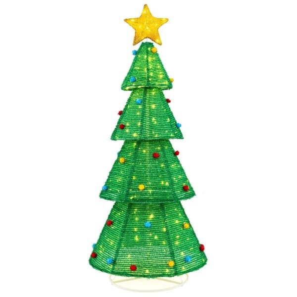LED kunstjuletre 190cm opplyst juletre med 200 LED-lys