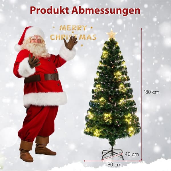 180 cm tekolasikuitu joulukuusi valaistuksella