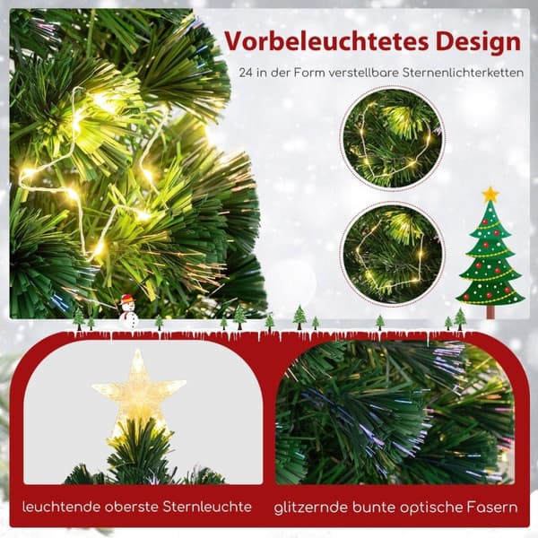 150 cm kunstfiber juletre med belysning