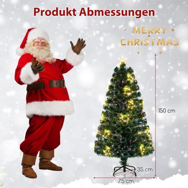 150 cm kunstfiber juletre med belysning