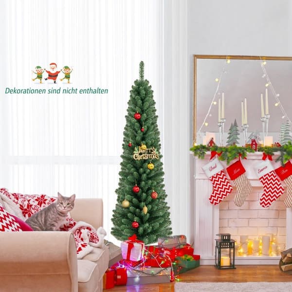 150cm blyant juletre kunstig juletre med 295 grønne grenspisser