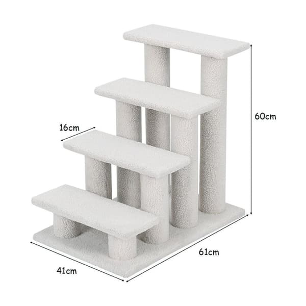 4 trinns dyretrapper for katter og hunder opptil 25 kg kattetrapper hundetrapper beige