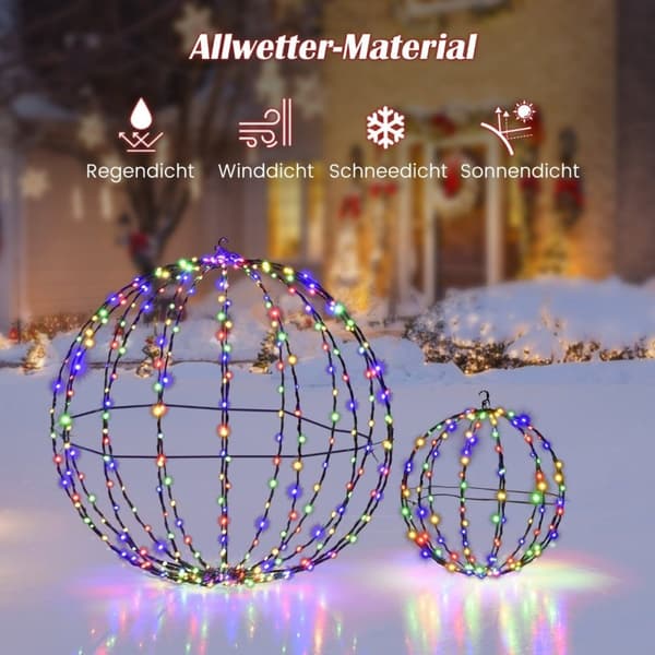Jouluvalopallopakkaus, jossa on 2 LED-palloa riippuviin ja seisoviin jouluvaloihin