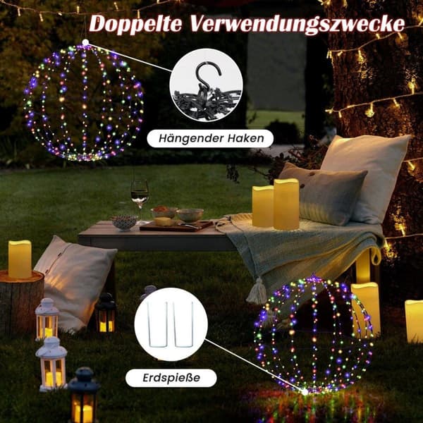Jouluvalopallopakkaus, jossa on 2 LED-palloa riippuviin ja seisoviin jouluvaloihin