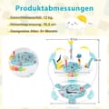 Miniatyrbilde 1 av 5: Baby Sky Jumperoo med justerbare høyder og leker og spilleboks lyseblå