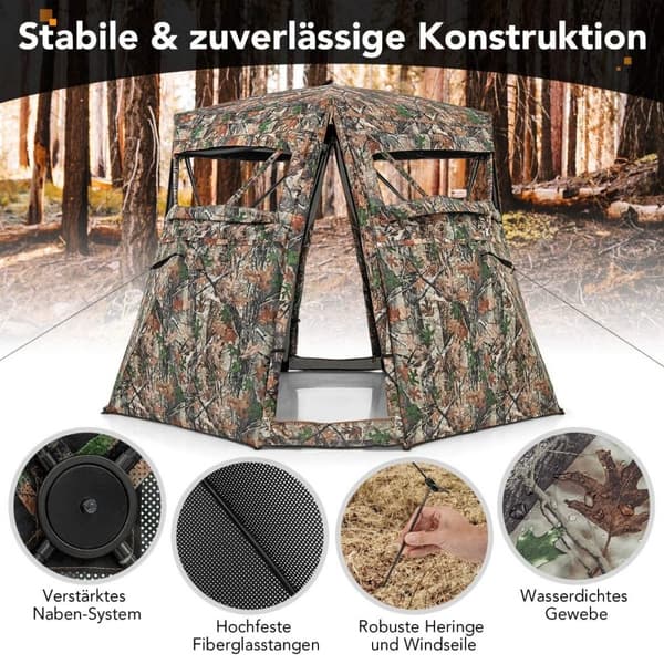 Metsästysteltta 2-3 hengelle 360° läpinäkyvä naamiointiteltta peuran ja villisian metsästykseen