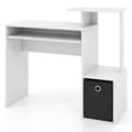 Miniatyrbillede 2 af 5: Skrivebord Lille computerbord med printerbakke Kontorbord til hjemmekontor 100 x 40 x 87 cm Hvid