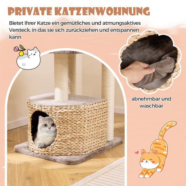 Ripestolpe med kattehule og plattformer og ball- og abbor- og pute-klatretre