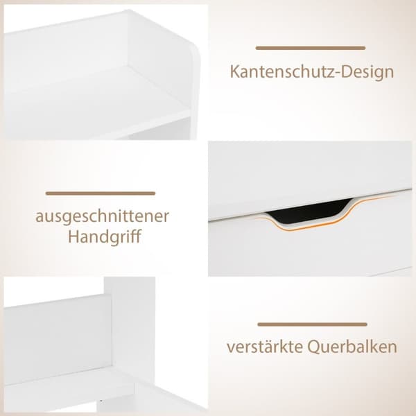 Skrivebord med stikkontakter Lite datamaskinbord med feste 95 x 56 x 109,5 cm hvit