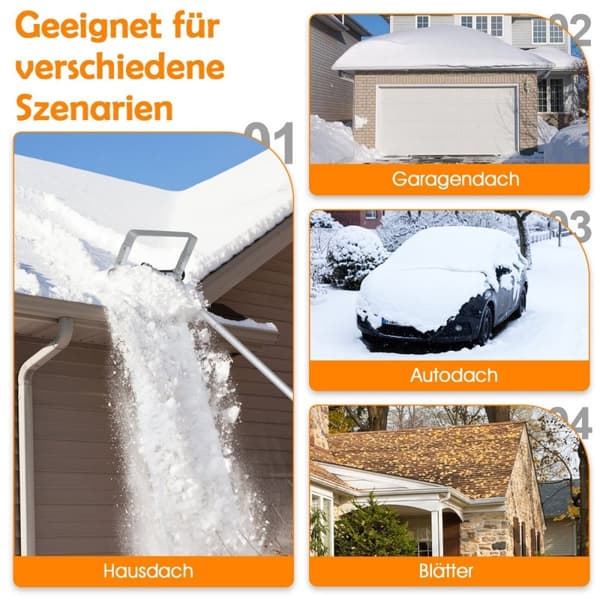 Taksnöröjare med hjul aluminium tak snöskyffel snöskyffel takröjare