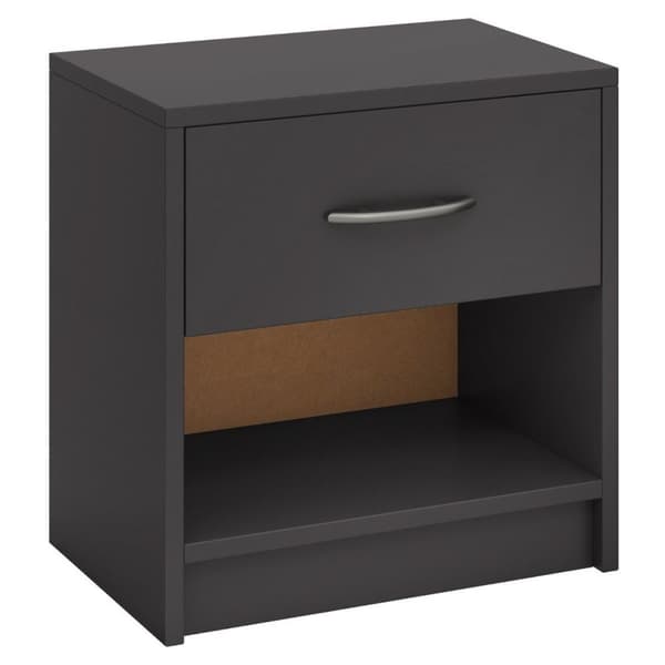 Sengebord med skuffe Lille sidebord med åbent rum 38,5 x 28 x 40,5 cm Grå