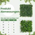 Miniatyrbilde 3 av 5: Pakke med 12 kunstig hekk plantevegg 50,5 x 50,5 cm UV-beskyttet blandede blader