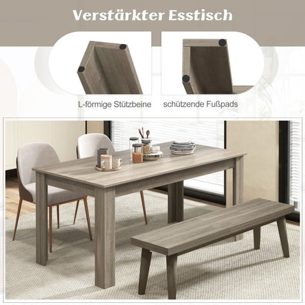 Trämatbord 160 x 80 cm stort bord rektangulärt köksbord matbord natur