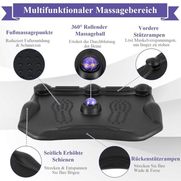 Anti-trötthetsmatta med massagepunkter & 360° rullande massageboll stående matta