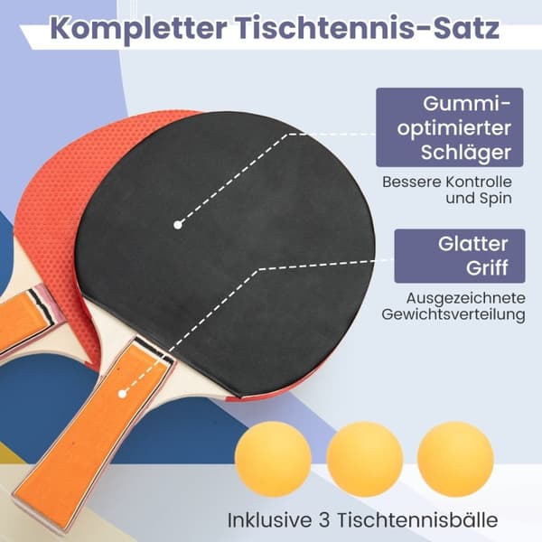Kannettava pöytätennispöytäsetti, verkko ja 2 mailaa ja 3 palloa minipöytätennispöytä