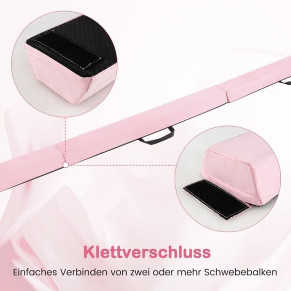 210 cm balansebjelke gymnastikkbjelke sammenleggbar gymnastikkbjelke sklisikker balansebjelke opptil 73 kg rosa