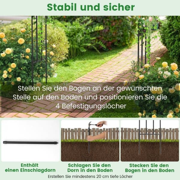 Metal Rose Arch Trellis for klatreplanter Tendril Arch Stor dekorativ bue