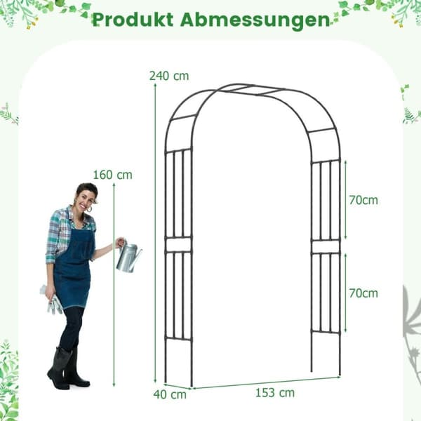 Metal Rose Arch Trellis for klatreplanter Tendril Arch Stor dekorativ bue