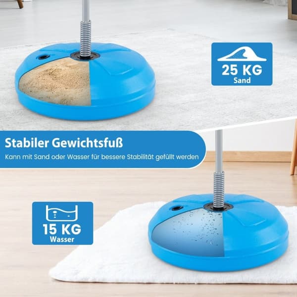 Boksboll 120-154cm höjdjusterbar stående stansboll boxningssäck set boxningsset barn blå
