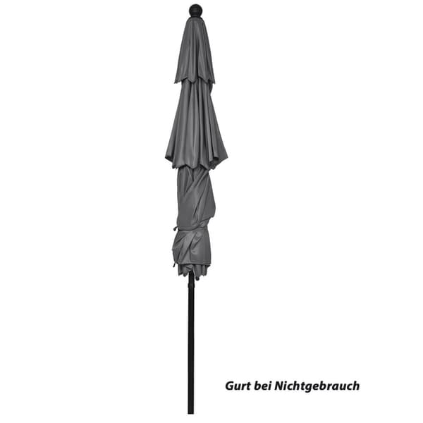 300 cm aluminium parasoll med 3-lags tak, automatisk vippbar stående paraply, antrasitt