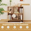 Miniatyrbilde 3 av 5: Bokhylle med 4 rom og metallben stående hylle oppbevaringshylle naturlig
