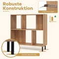 Miniatyrbilde 5 av 5: Bokhylle med 4 rom og metallben stående hylle oppbevaringshylle naturlig