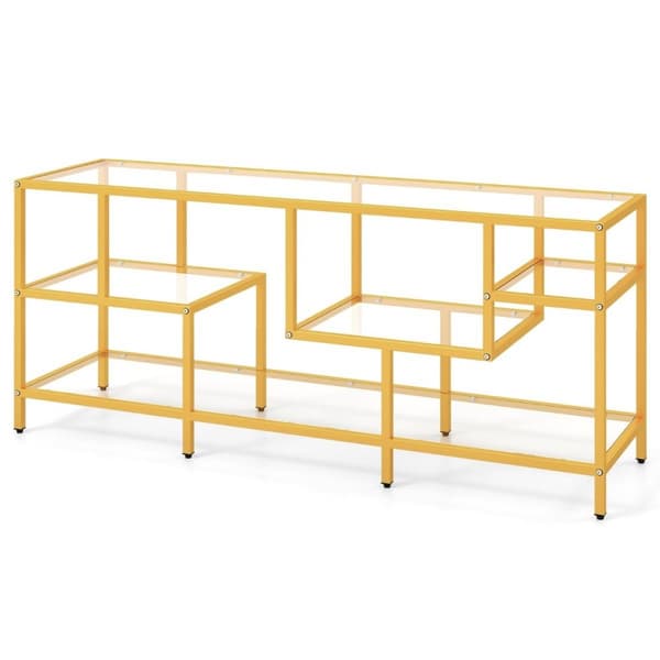 TV-kaappi TV-pöytä televisioille jopa 65 tuumaa TV-pöytä kultaa 147 x 40 x 62 cm