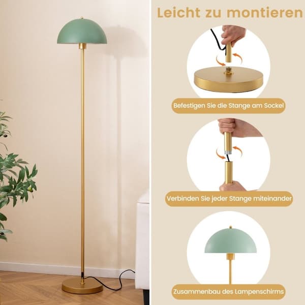 Golvlampa vardagsrum 163cm E27 socket golvlampa med splittersäker lampskärm