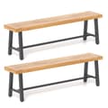 Miniatyrbilde 2 av 5: Hagebenk værbestandig 3-seters benk opptil 360 kg Parkbenk laget av akasietre og metall 2 stk.