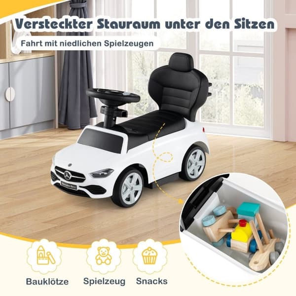 Mercedes-Benz ajettava auto 3-in-1 ajettava ajoneuvo työntökahvalla ajettava auto 1-vuotiaille ja sitä vanhemmille lapsille