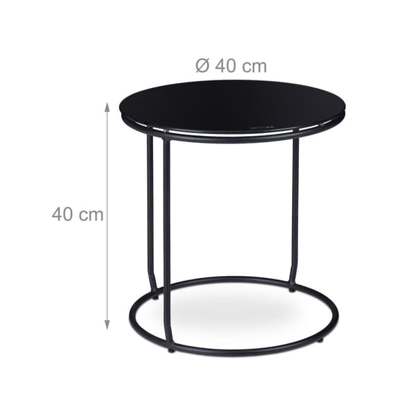 Sidebord med fotskammel sort