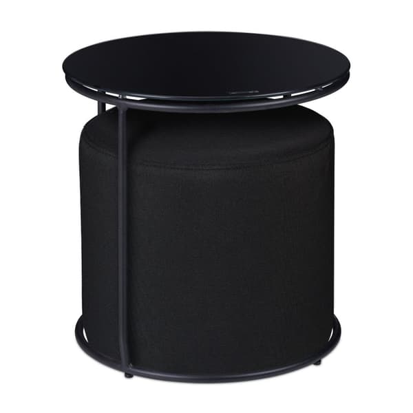 Sidebord med fotskammel sort