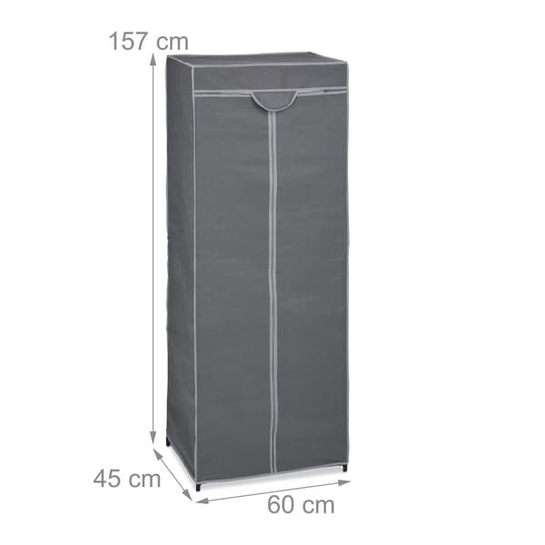 Stoffgarderobe med klesstang