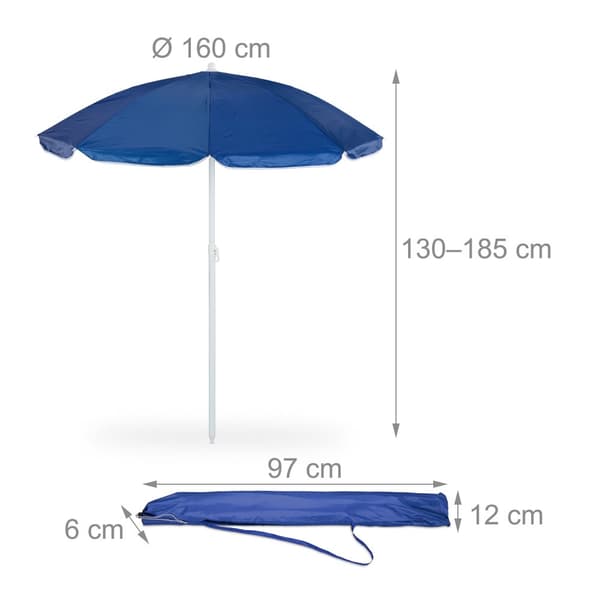 Sininen päivänvarjo 160 cm