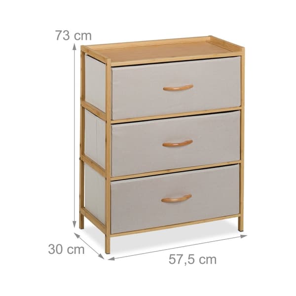 Bureau i bambus 3 skuffer