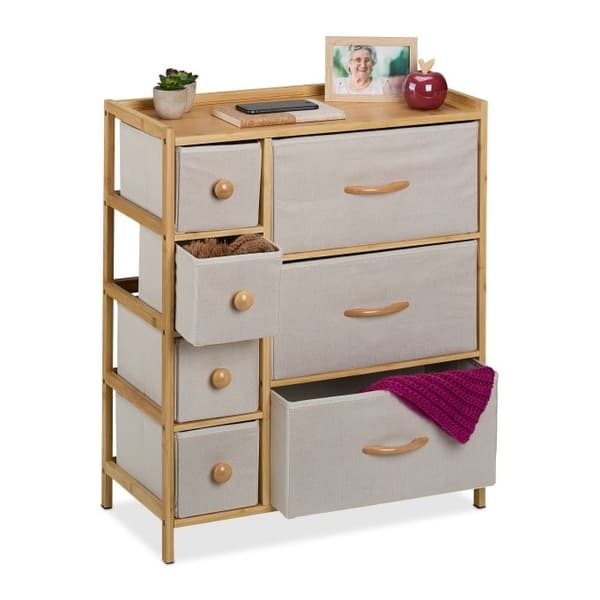 Bureau i bambus 7 skuffer