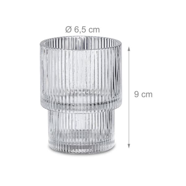 Ribbede drikkeglas 4-pak