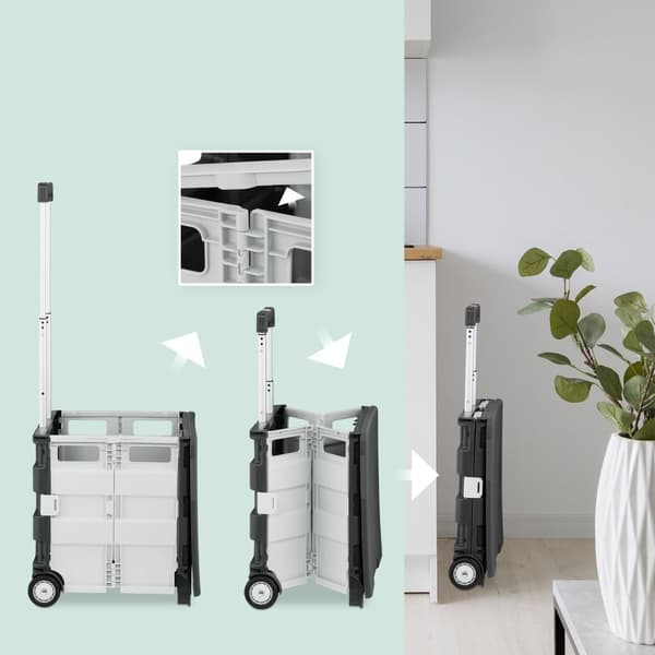 Sammenleggbar handlevogn med lokk