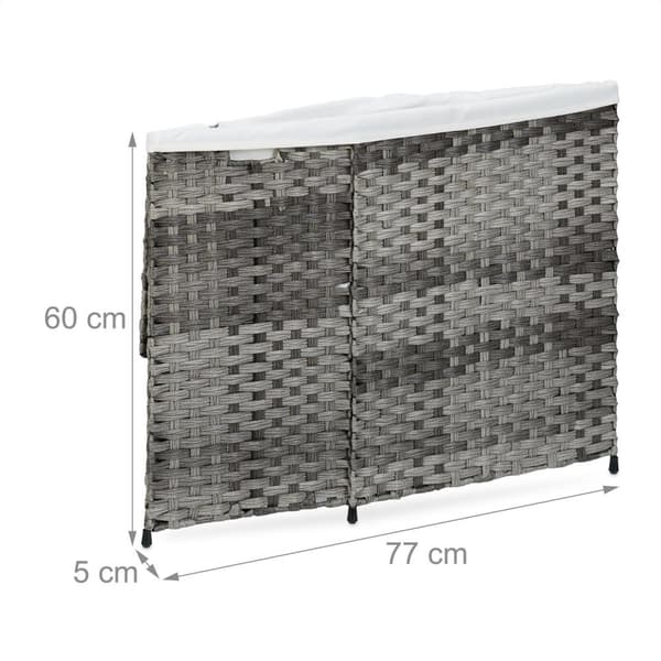 Vasketøjskurv i rattan look 90 l