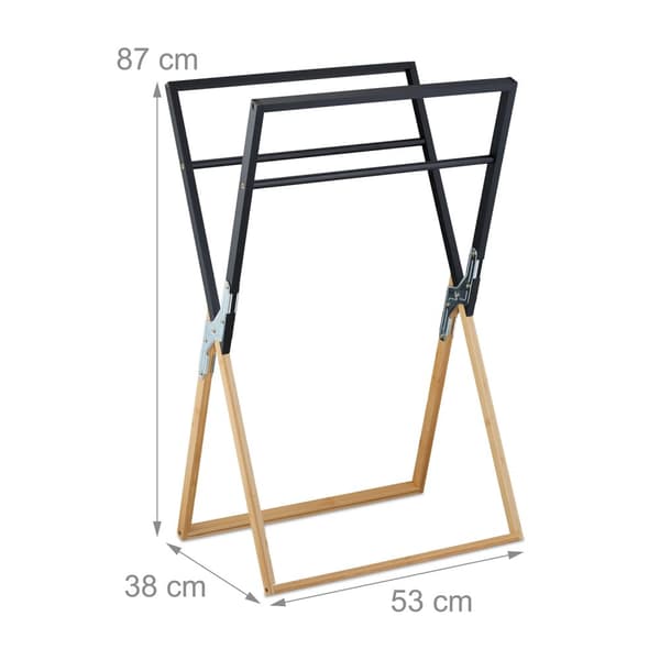 Sammenleggbar bambus håndkleholder