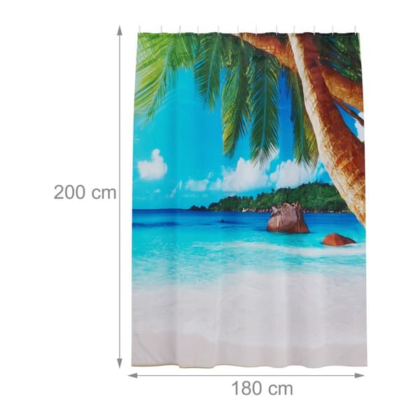Badeforhæng 180x200 cm med motiv