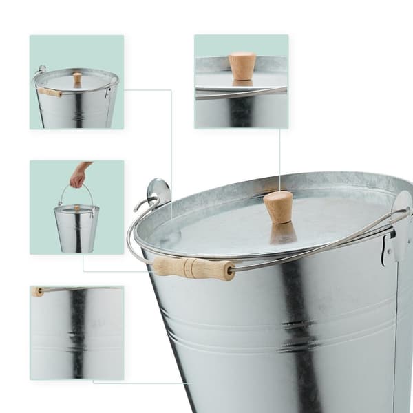 Askahink med lock 12,5 l