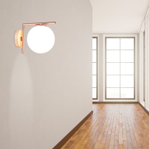 Vägglampa i glas kopparfärg
