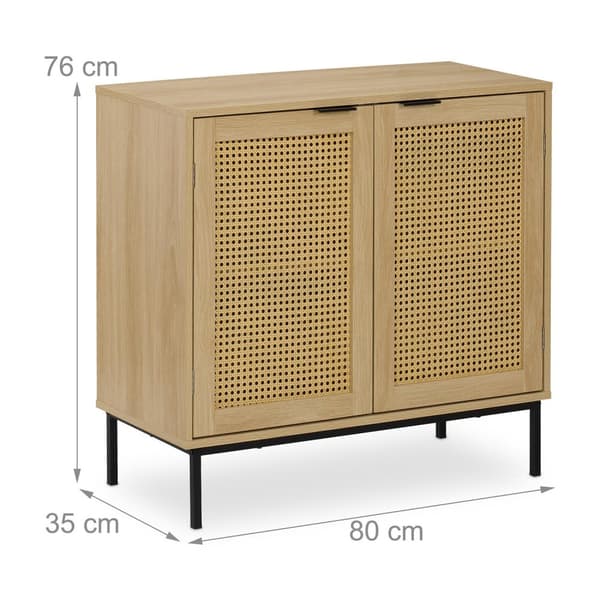 Skænk med 2 rattan låger