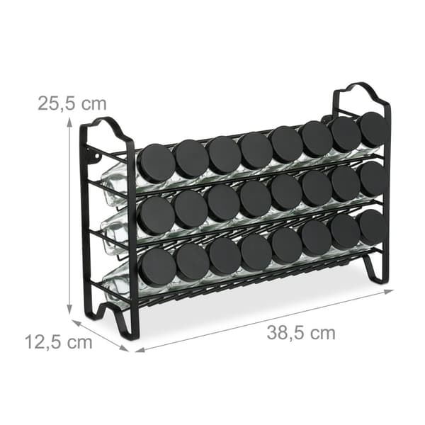 Krydderihylde med 24 glas