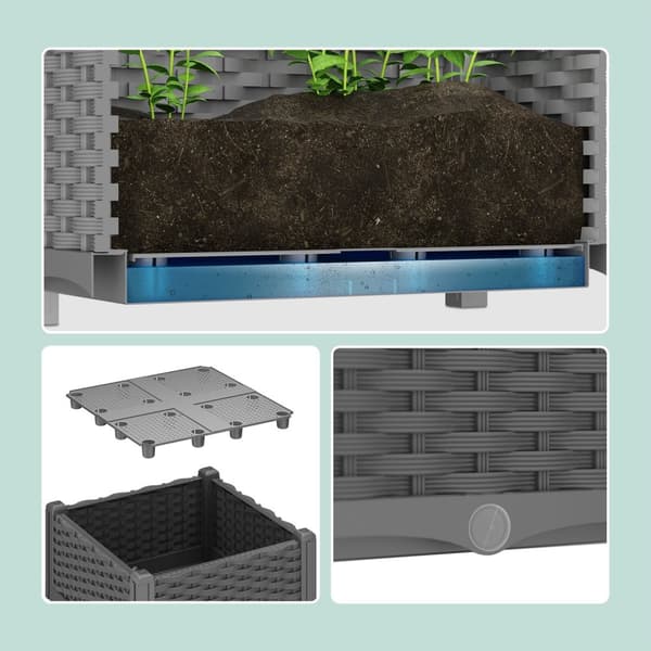 Planteringslåda i rottinglook