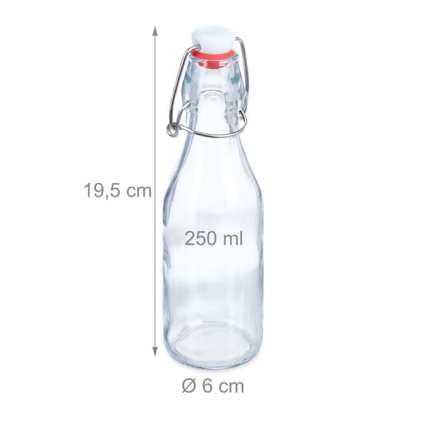 250 ml bægerglas med spændelåg i 6-pak